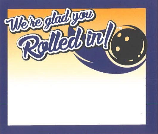 EMPLOYEE NAME TAG - "We're Glad You Rolled In" (300 Count)
